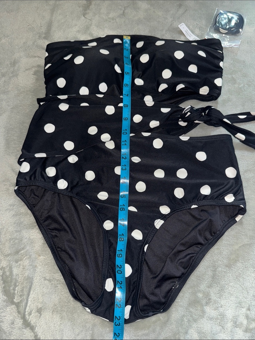 Soma Black with White Polka Dot Strapless Swim Top - Picture 12 of 12